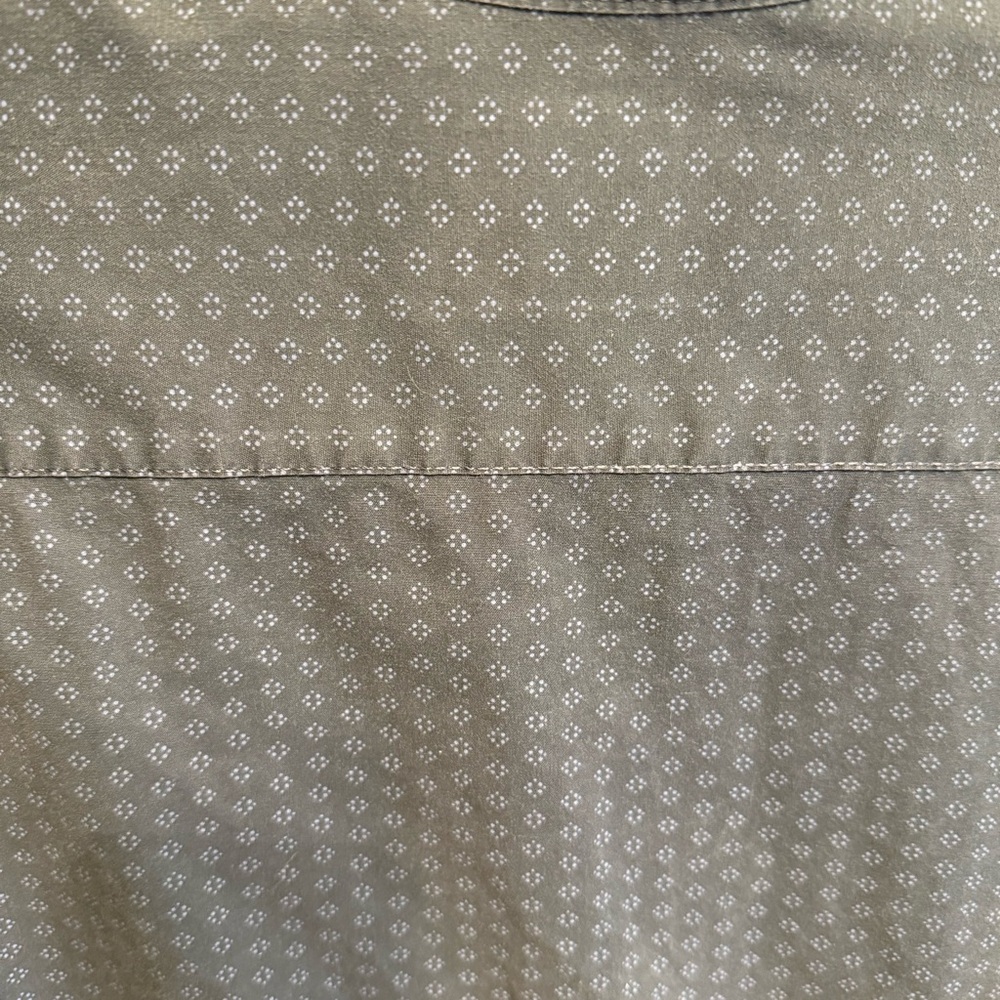 Wrangler Flex for Comfort Cotton M Long Sleeve Button Front Shirt Microprint - Picture 11 of 13